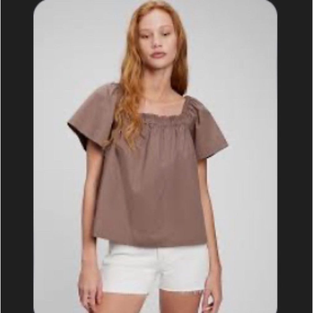 Gap Flutter Sleeve Top / Open Neck In Deep Purple - image 2